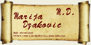 Marija Džaković vizit kartica